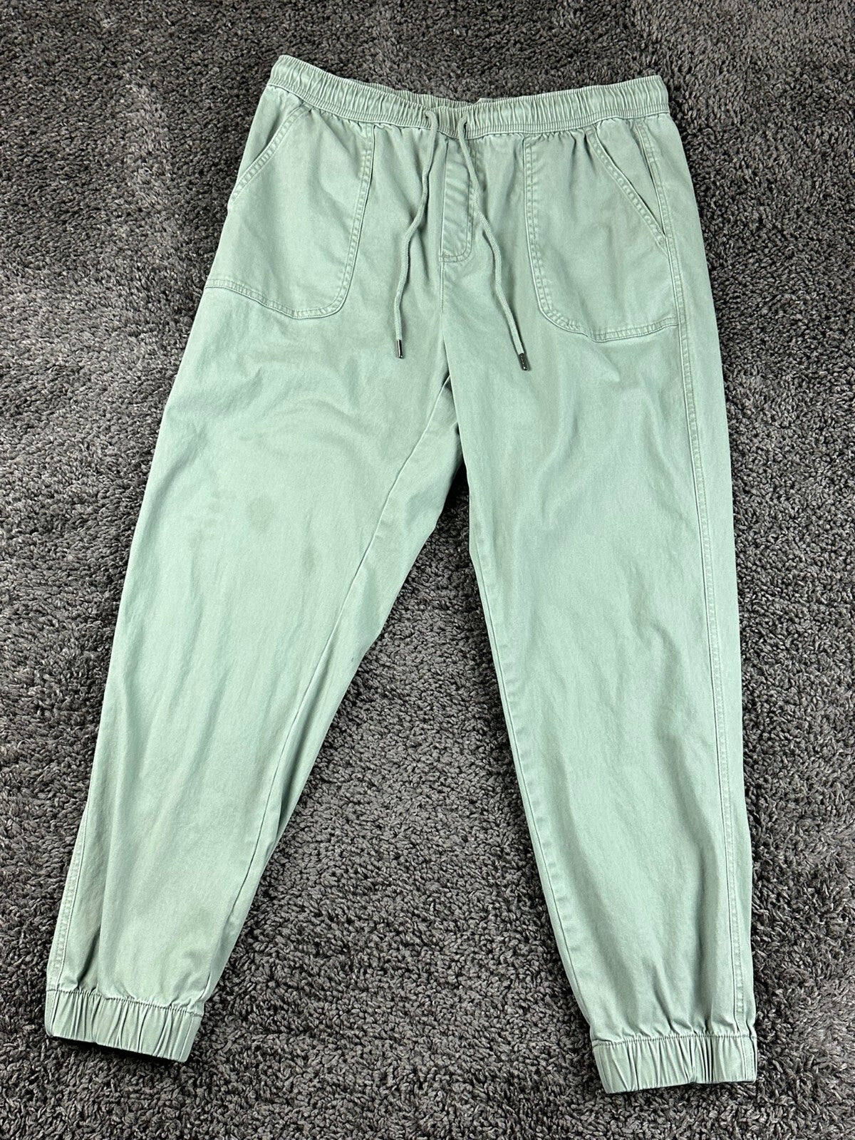 C&C California Women Jogger Pants Sage Green Elastic Waist Drawstring Size L