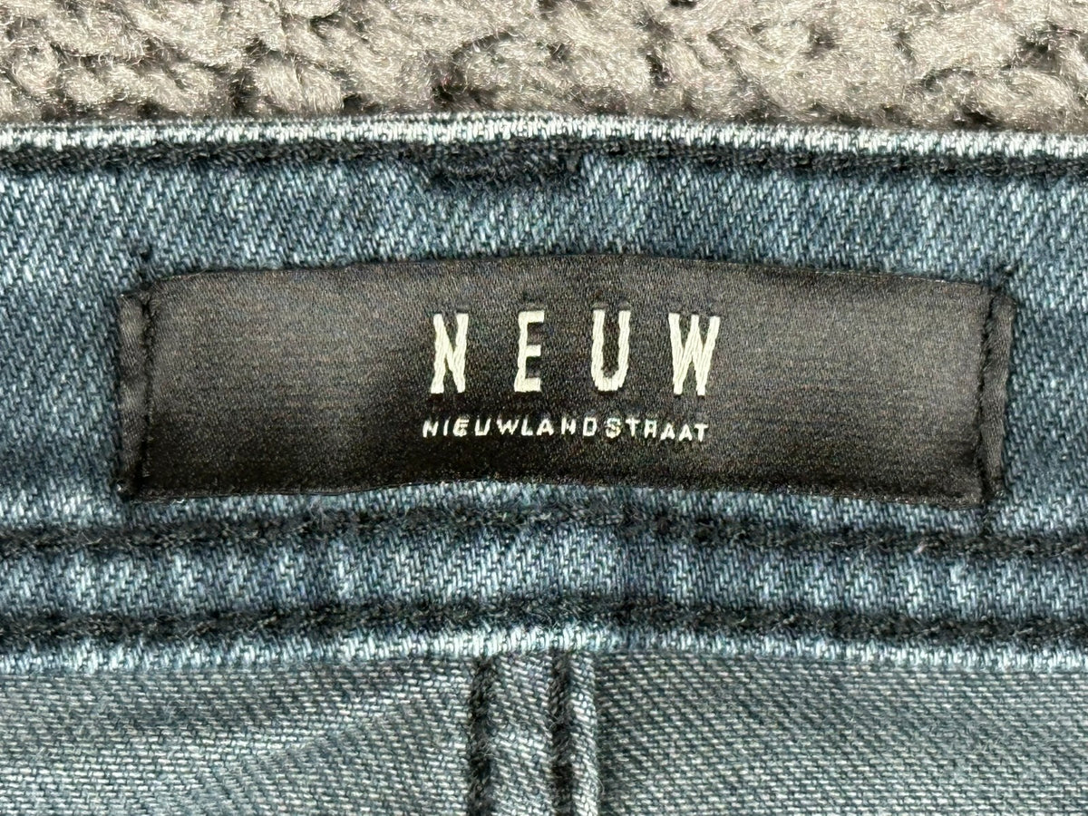 NEUW Denim Mens Iggy Skinny Jeans 31x32 Washed Gray Button Fly Cotton