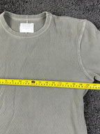 Citizens of Humanity Mens Large L Waffle Knit Thermal Long Sleeve Shirt Olive