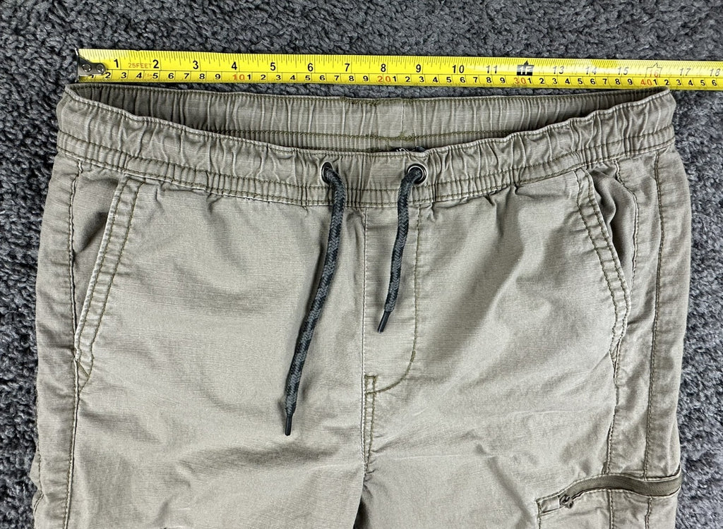 Union Mens M Khaki Stretch Cargo Jogger Pants Zipper Pockets