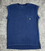 Walls Work Wear Men's Medium Blue Sleeveless Pocket T-Shirt