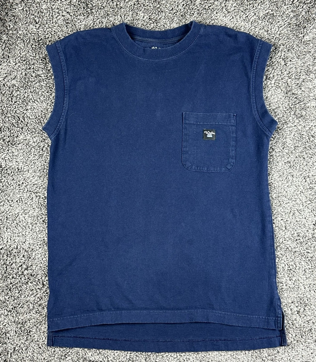 Walls Work Wear Men's Medium Blue Sleeveless Pocket T-Shirt