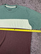 prAna Men's Colorblocked Organic Cotton T-Shirt Green Brown White Large