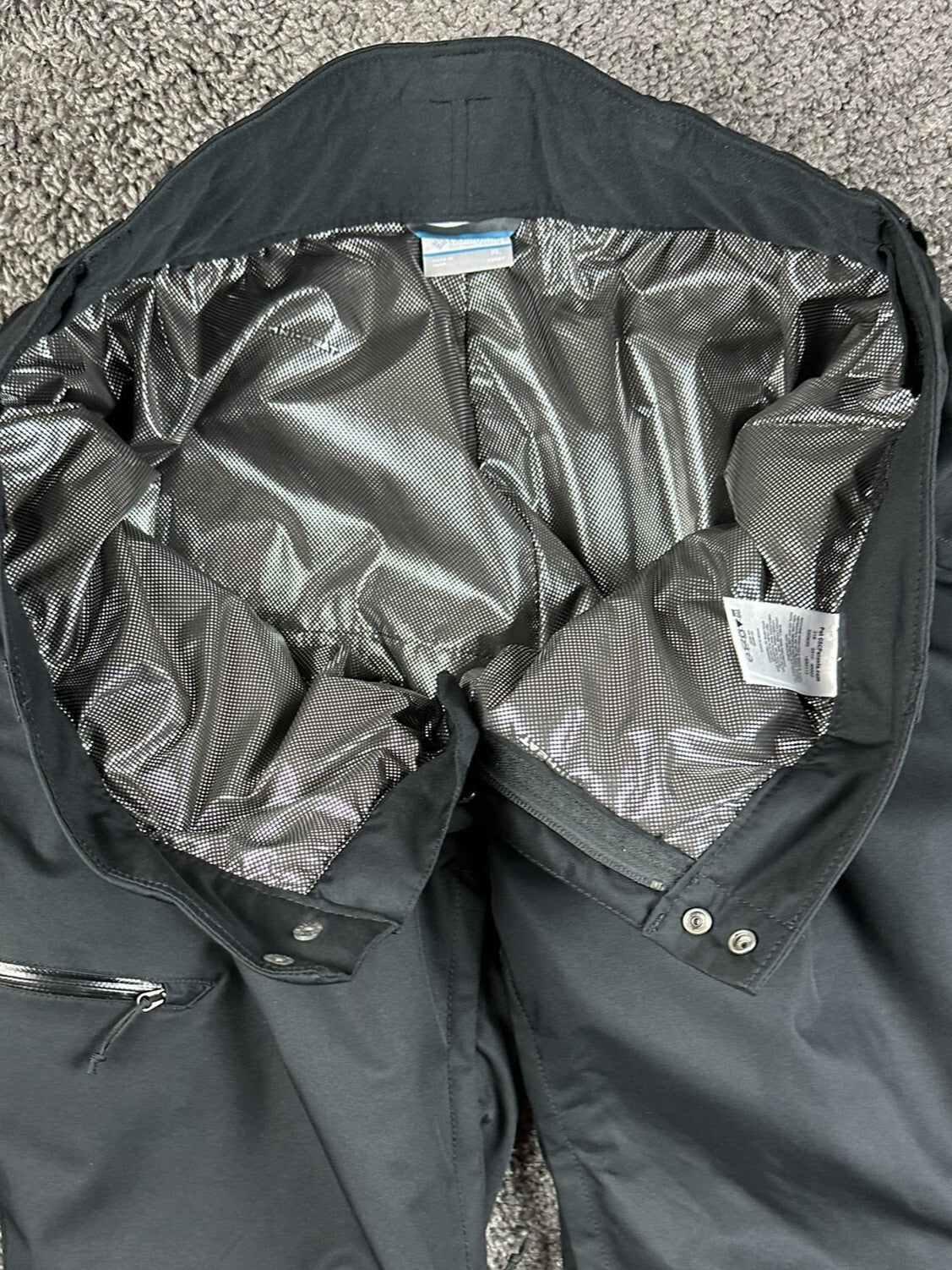 Columbia Womens XL Short Bugaboo Omni-Heat Waterproof Snow Ski Pants Black