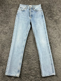 AGOLDE Womens 23 Riptide Lana Straight Leg Distressed Organic Cotton Jeans