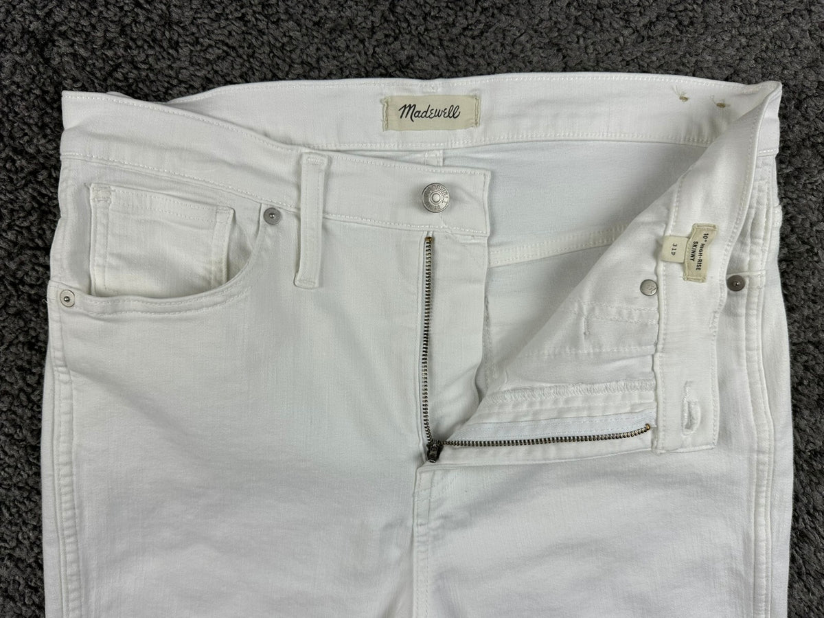 Madewell Womens 31P White 10" High-Rise Skinny Jeans Stretch