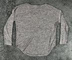 Armani Exchange Womens Large Long Sleeve Sweater Top Space Dye Gray Zip Cuffs