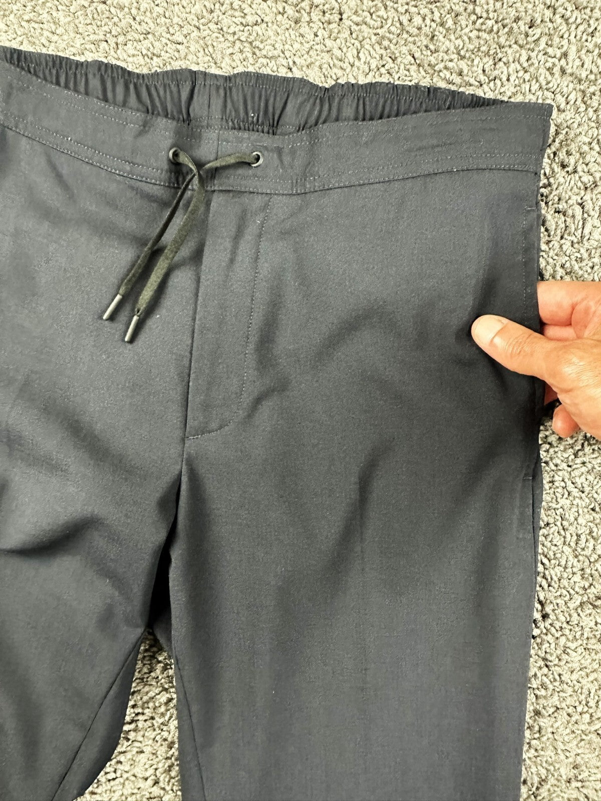 Sandro Paris Men Wool Blend Drawstring Smart Trousers Pants Navy Blue 36 FR 44