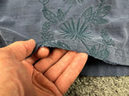 Tommy Bahama Mens XLT Blue Silk Cotton Embroidered Palm Camp Shirt Big Tall