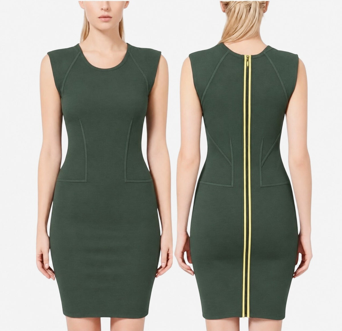 French Connection Women's US 4 Green Monique Stretch Bodycon Bandage Mini Dress