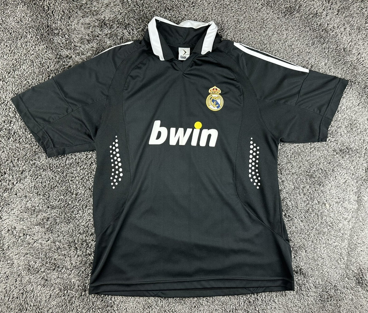 Real Madrid Bwin Soccer Jersey Mens Large Black Isaias 11 Gool Fan Tribute Shirt