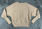Nordstrom Women Wool Blend V-Neck Dolman Sweater Tan Camel Ribbed Pullover Sz S