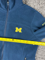 Columbia Fleece Jacket Womens M Michigan Wolverines Full Zip Navy