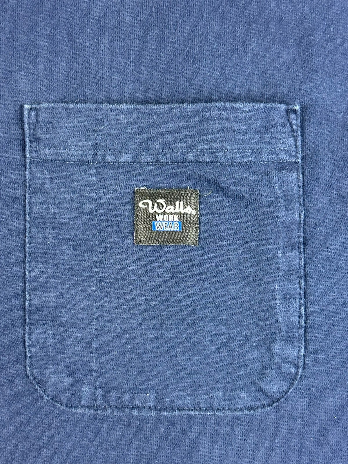 Walls Work Wear Men's Medium Blue Sleeveless Pocket T-Shirt