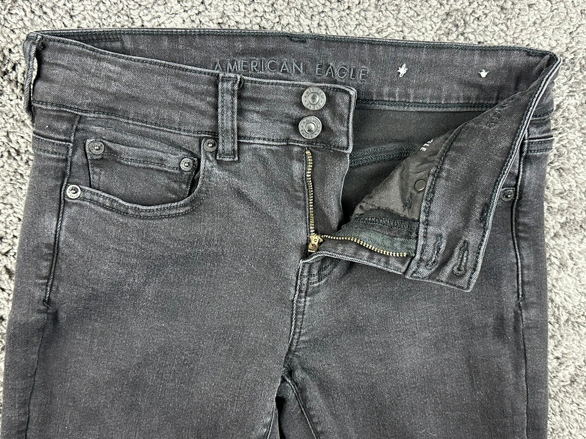 American Eagle Womens 10 Black Wash Ne(x)t Level Stretch Artist Flare Jeans