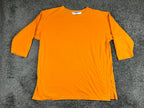 Tape Measure New York Mens M Orange Solid Cotton Lycra T-Shirt Vintage USA
