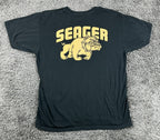 Seager Co Men's Bulldog T-Shirt Black Graphic Crew Neck Short Sleeve Cotton XL
