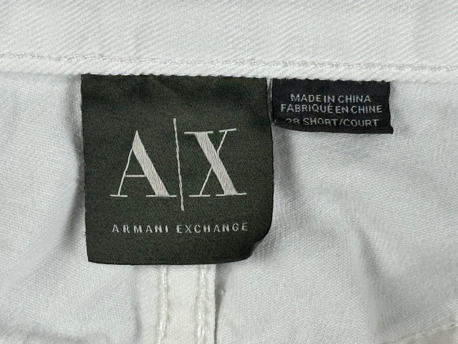 Armani Exchange Mens J130 Skinny White Jeans Stretch Cotton Pants AX 28 Short