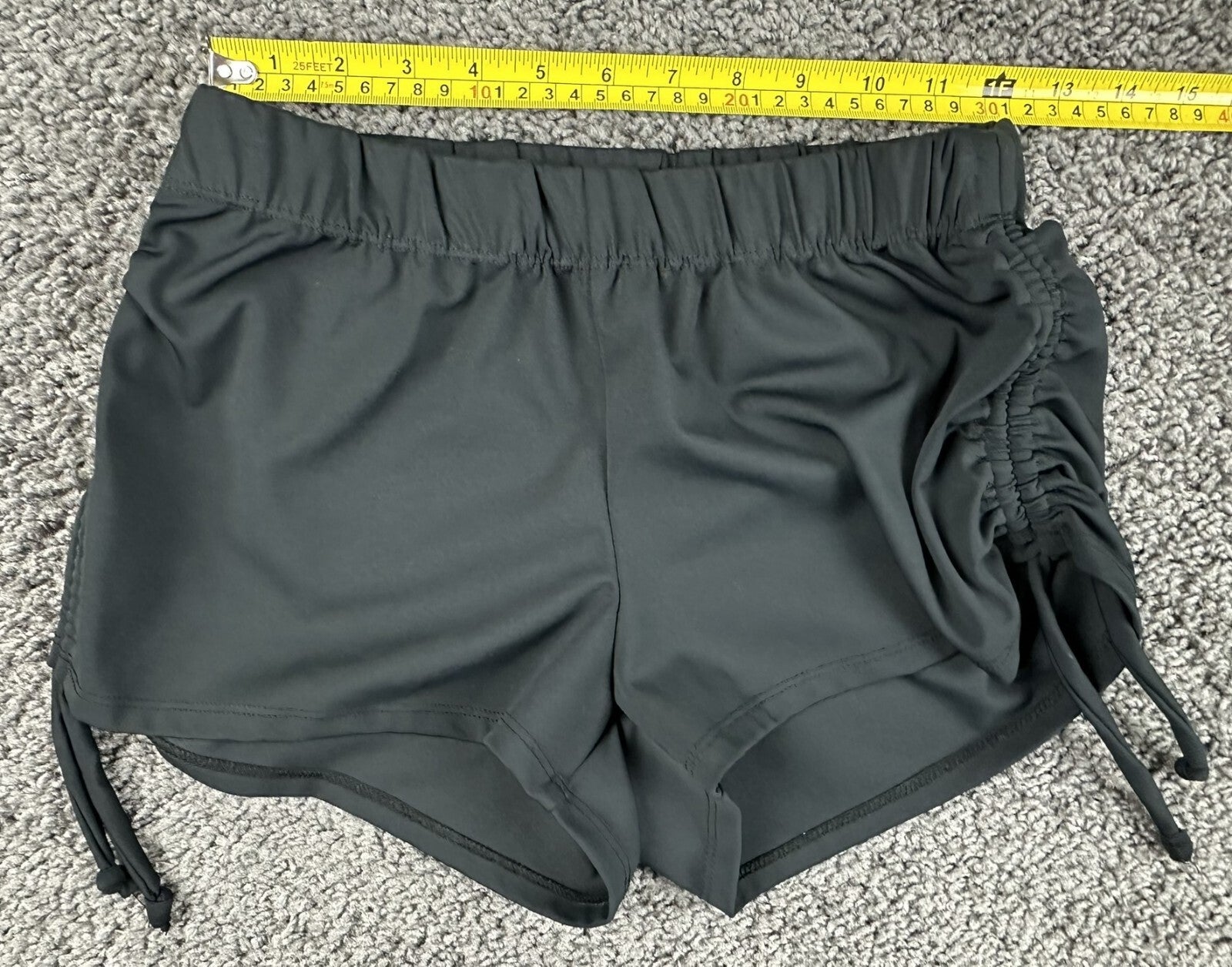 Five Dancewear Black Side Cinch Shorts Adult Athletic Dance Activewear Size S