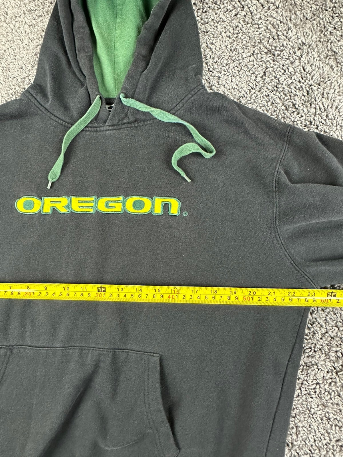 Oregon Ducks Hoodie Men Black Green Stadium Athletics Pullover Sweatshirt Sz L