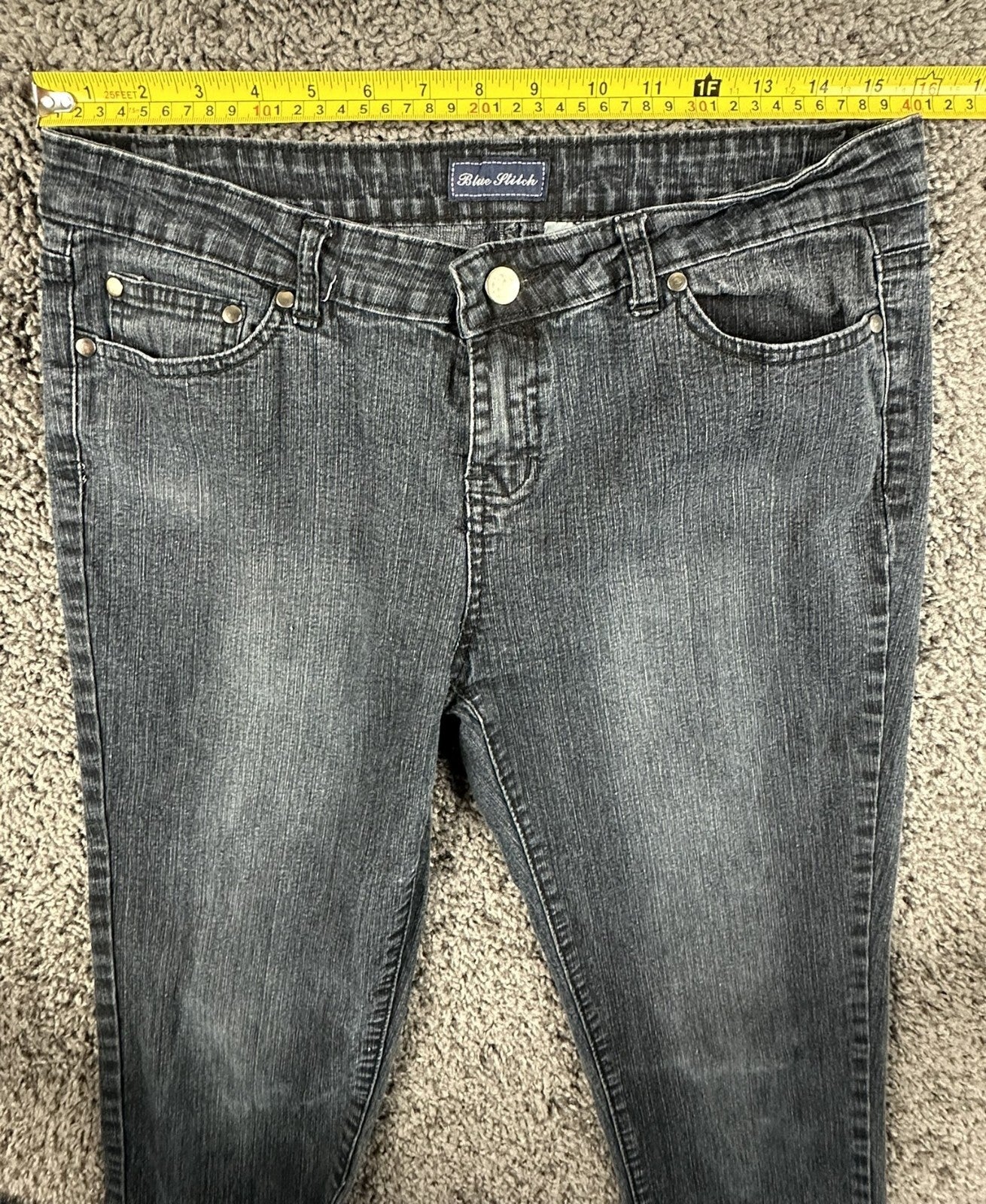 Blue Stitch Womens Jeans Size 11 Dark Wash Stretch Straight Leg Denim Pants