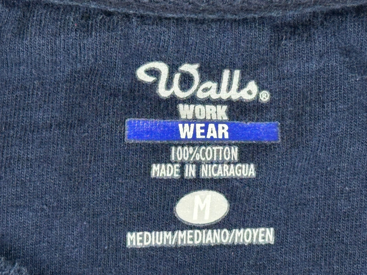 Walls Work Wear Men's Medium Blue Sleeveless Pocket T-Shirt
