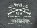 Grunt Style Black Teal Rifle Flag Graphic T Shirt 2nd Amendment USA Sz Youth XL