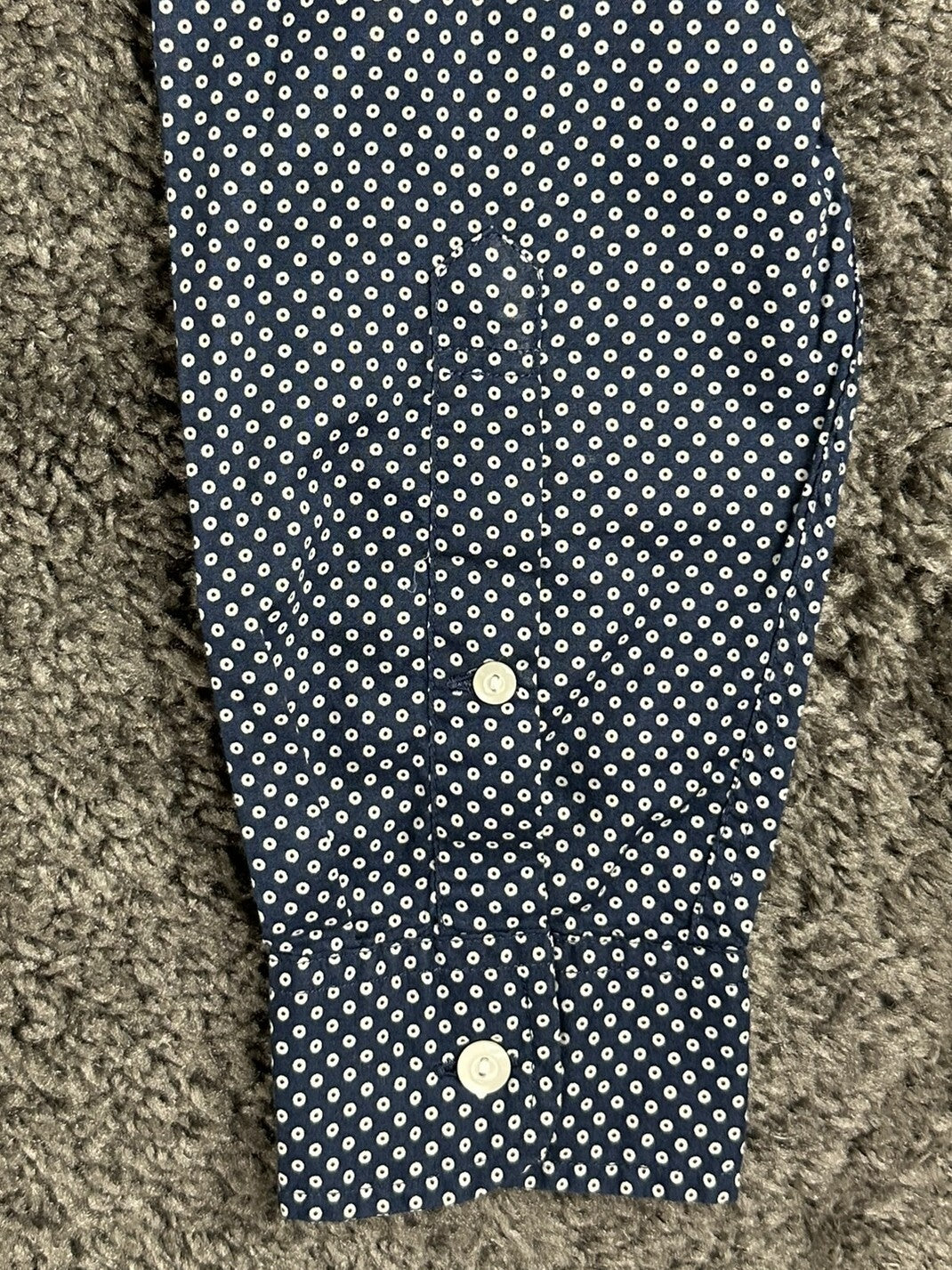 J.Crew Lightweight Chambray Men's S Navy Blue Dotted Long Sleeve Button-Up Shirt