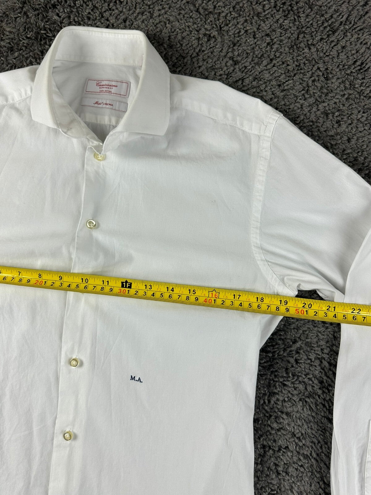 Camicissima Milano Dress Shirt Mens 39/15.5 White Extra Slim Fit Model Crema