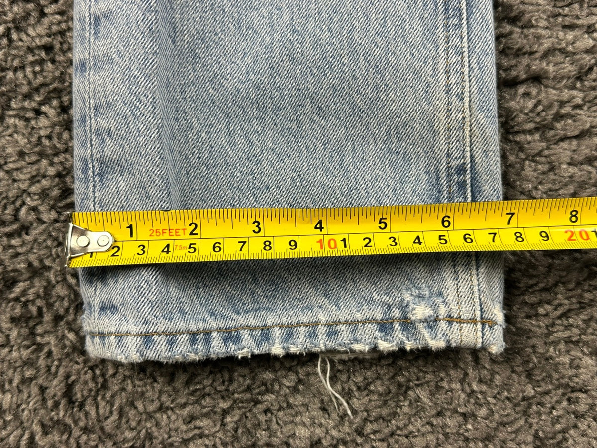 AGOLDE Womens 23 Riptide Lana Straight Leg Distressed Organic Cotton Jeans