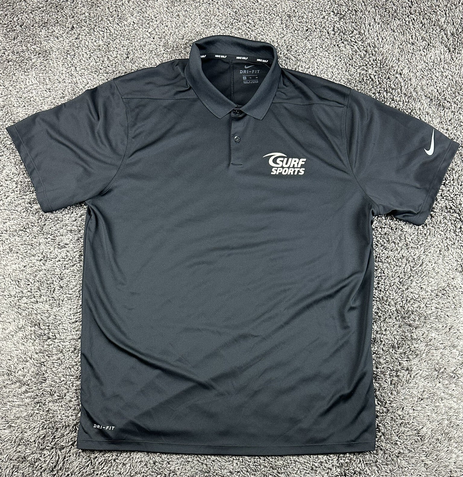 Nike Men Dri-Fit Victory Golf Polo Shirt Black Surf Sports Sz XL
