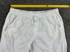 ZARA Mens Large White Cotton Parachute Pants Drawstring Cuffs Wide Leg Track
