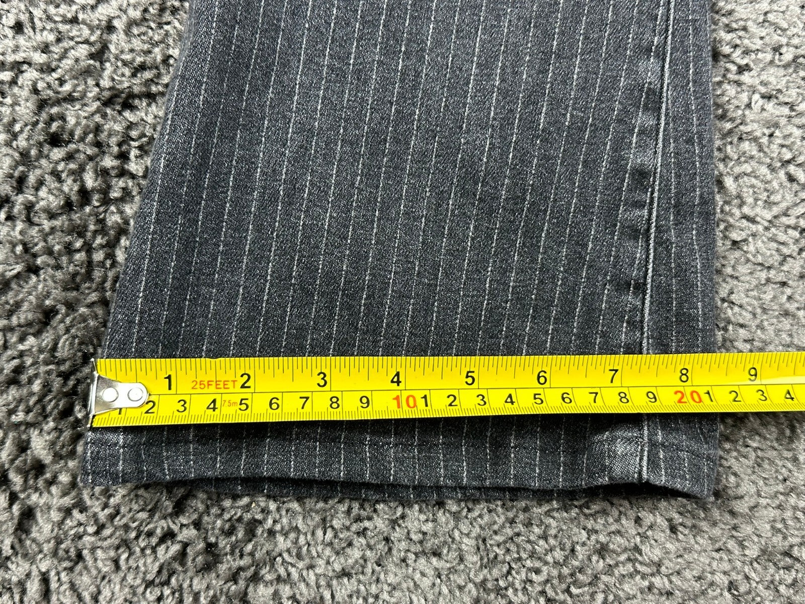 FRAME Le High Flare Jeans 25 Charcoal Pinstripe High Rise Stretch Denim Pants