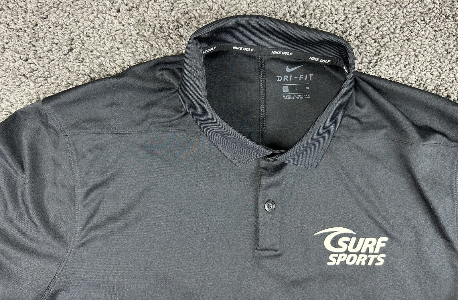 Nike Men Dri-Fit Victory Golf Polo Shirt Black Surf Sports Sz XL