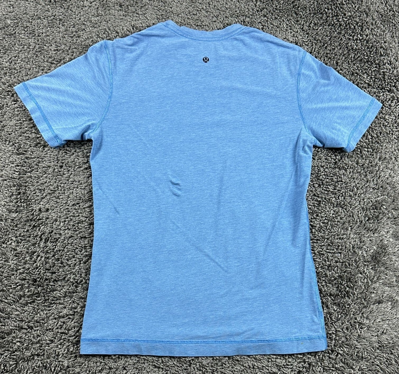 Lululemon Womens Short Sleeve Athletic Shirt Heather Blue Gym Running Tee Sz S