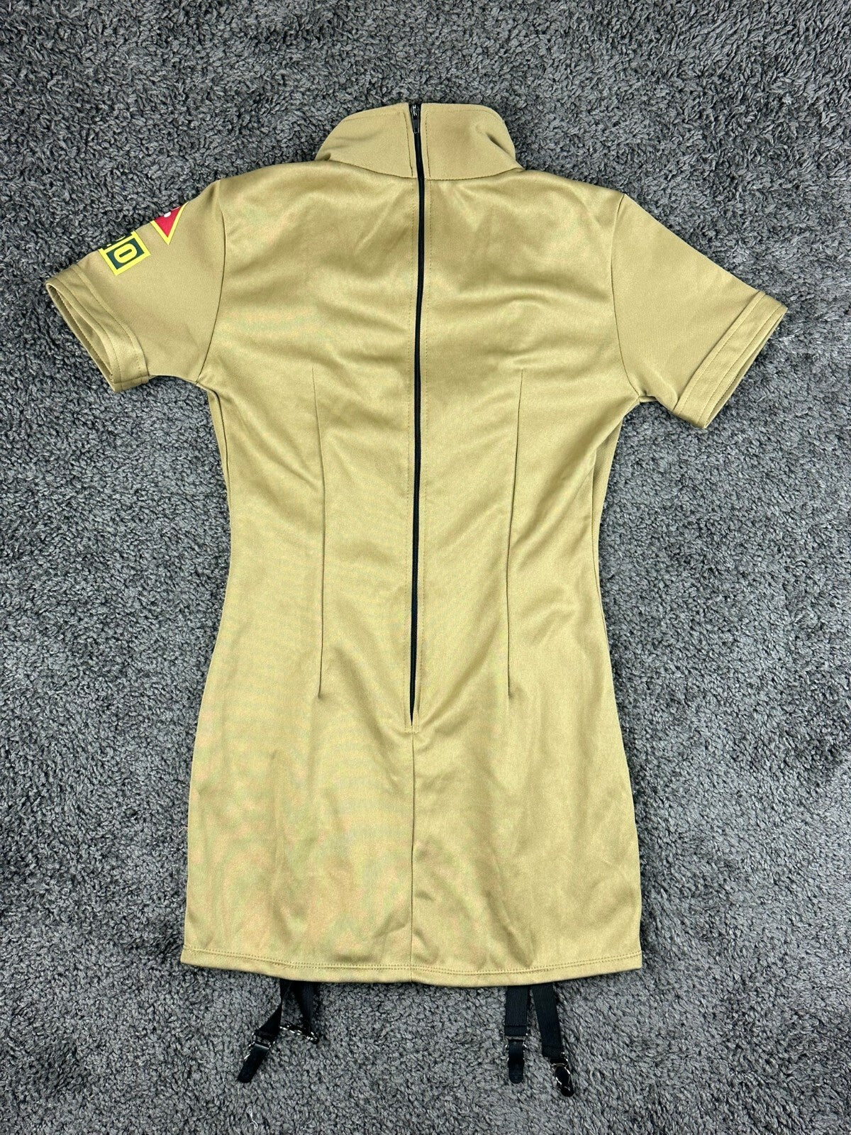 Leg Avenue Girl Scout Cookie Troop Pot Brownie Costume Dress M Tan