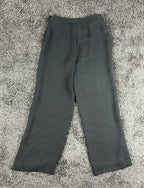 Petite Sophisticate Pinstripe Pants Womens 4 Gray Wide Leg Pleated Lined
