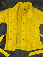 SoCa St. John Womens XL Yellow Belted Lightweight Windbreaker Rain Jacket Coat