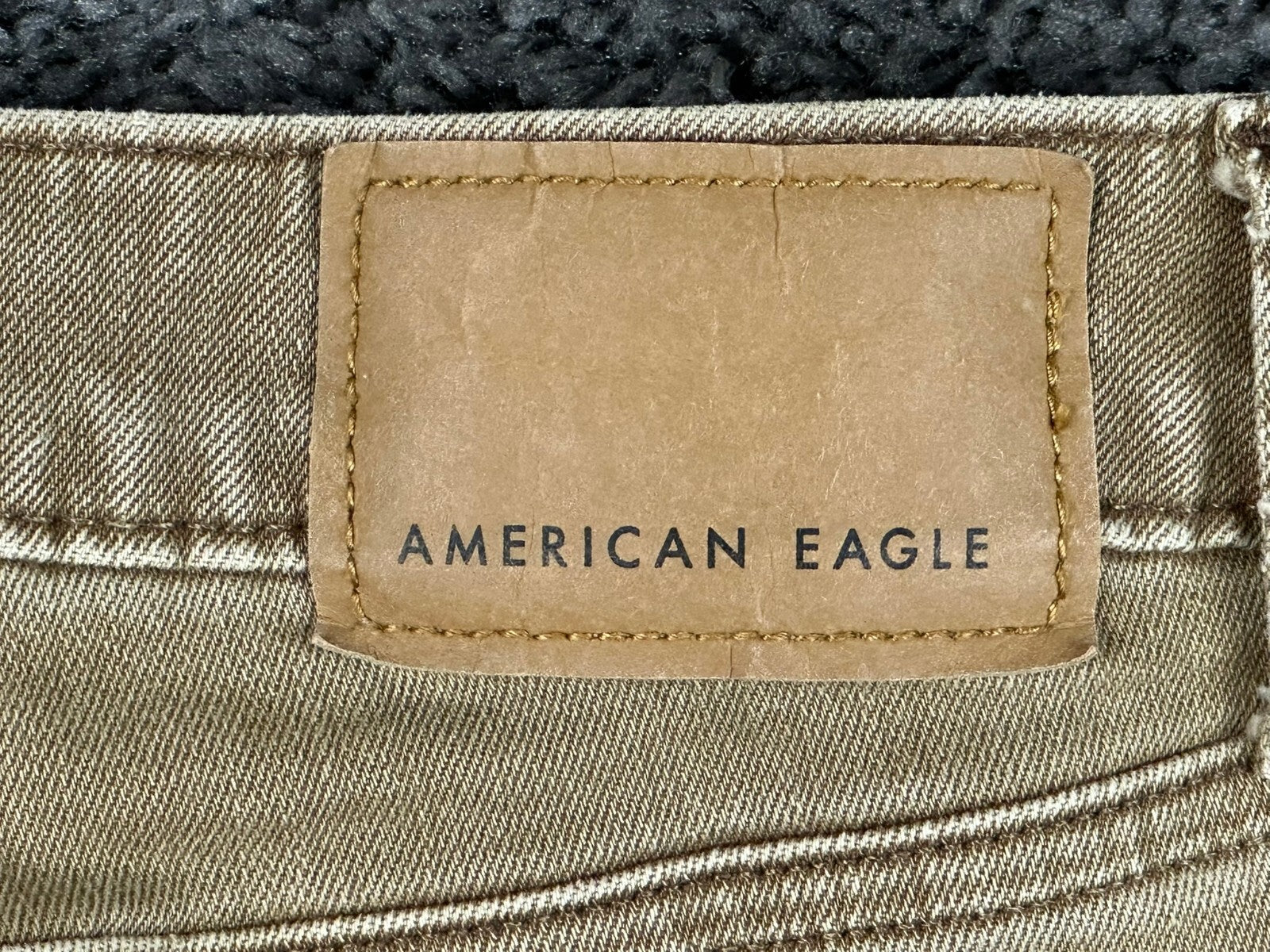 American Eagle Mens AirFlex+ Jeans Tan Brown Slim Straight Stretch Denim 32x32