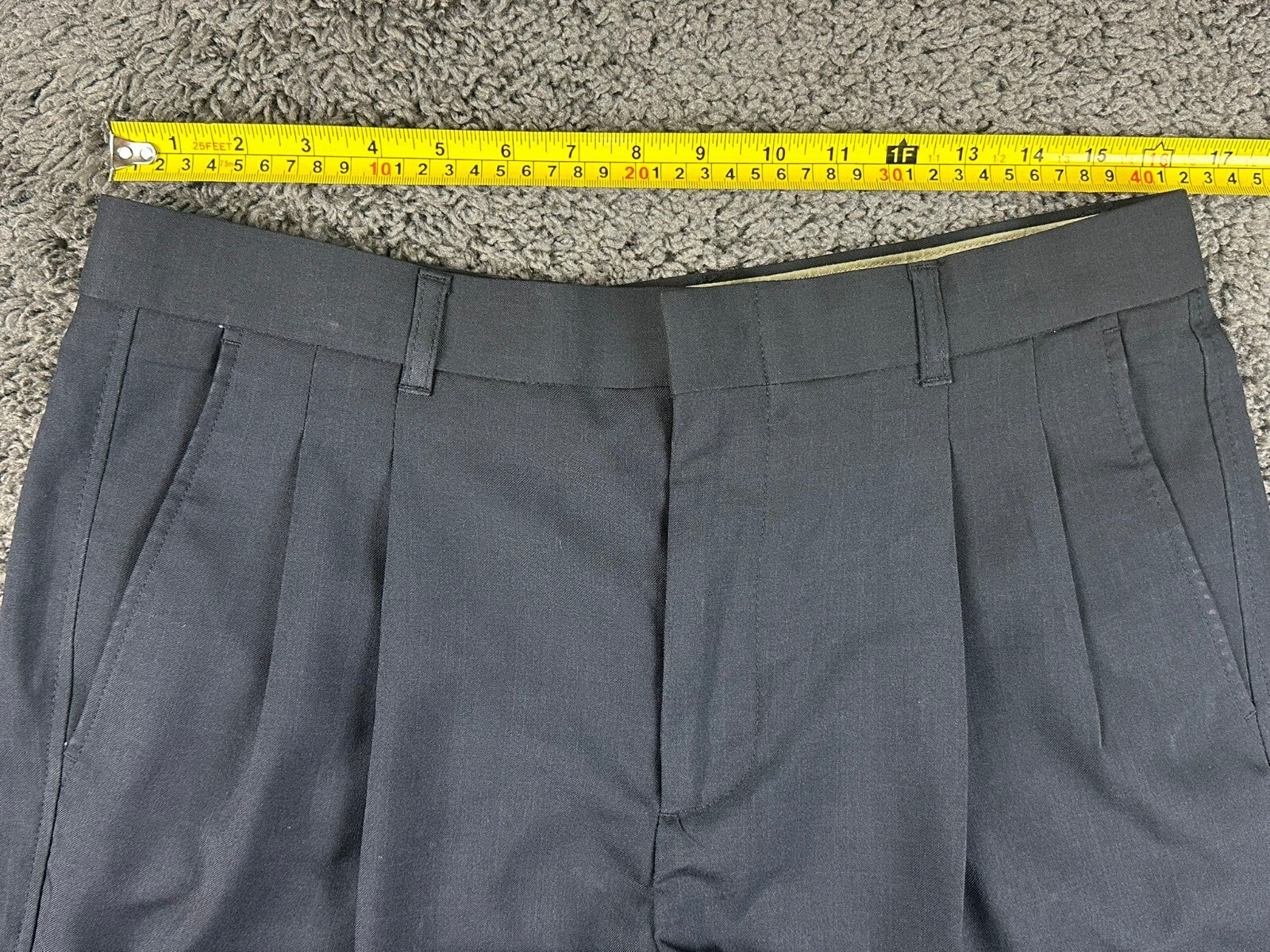 Arnold Palmer Mens Golf Shorts Navy Blue 34 Pleated 9 Inseam Polyester