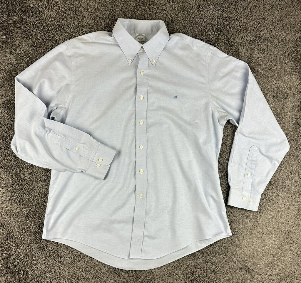 Brooks Brothers Mens XL Light Blue Slim Fit Non-Iron Original Polo Shirt
