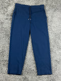 St John Womens Pants Navy Blue M Elastic Drawstring Straight Leg Stretch Knit