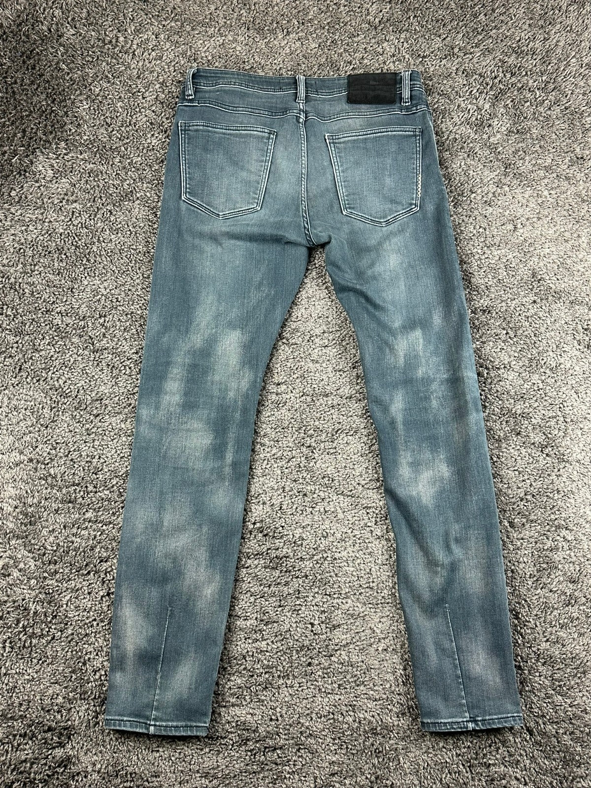 NEUW Denim Mens Iggy Skinny Jeans 31x32 Washed Gray Button Fly Cotton