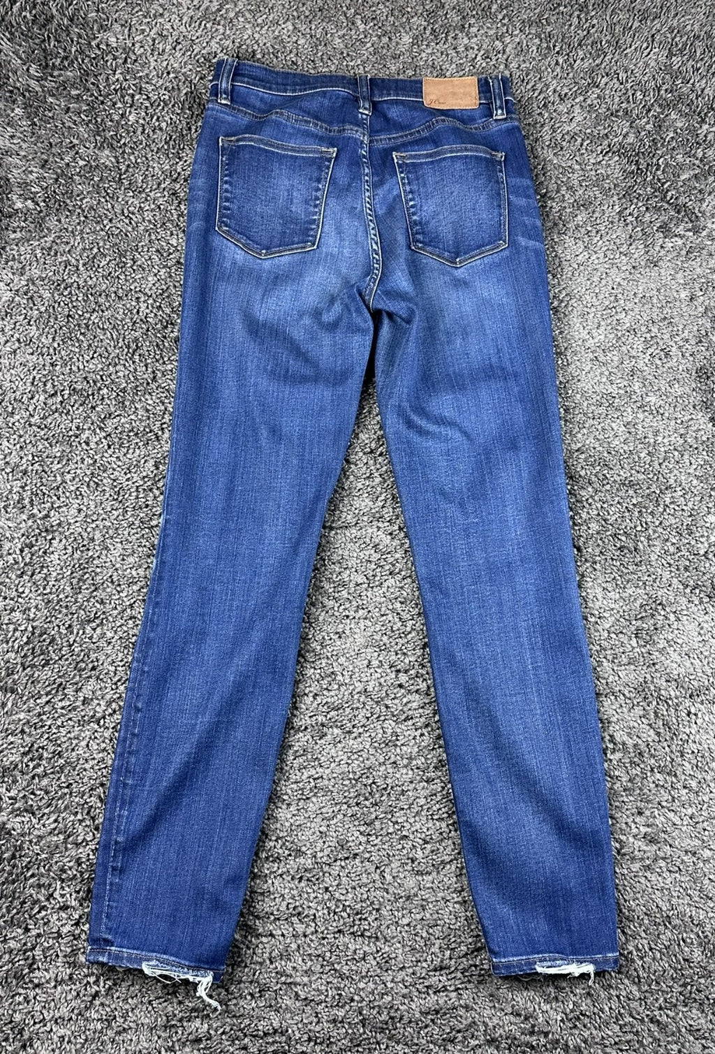 J.Crew Jeans Womens 27 Lookout High Rise Skinny Blue Distressed Hem