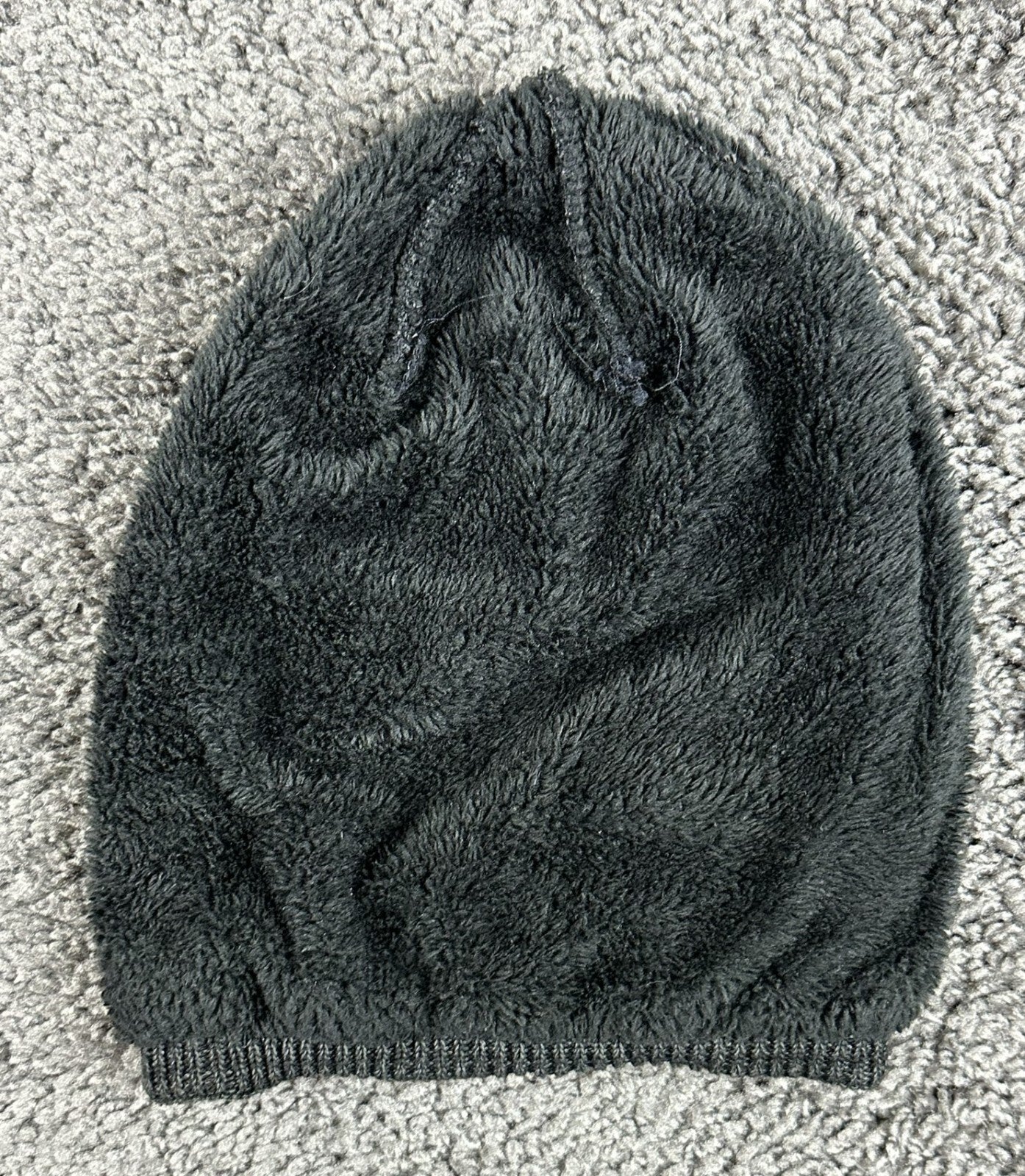 Page One Winter Beanie Hat Knit Basketweave Fleece Lined Charcoal Gray Unisex