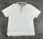 Robert Graham Mens 2XL White Aaron Paisley Contrast Knit Polo Shirt Rare