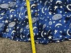 Vintage Splash Wearable Art Blue Rayon Celestial Moon Stars Midi Medium Dress