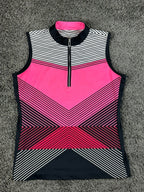 Tail Activewear Womens S Pink Geometric Sleeveless Quarter Zip Golf Top