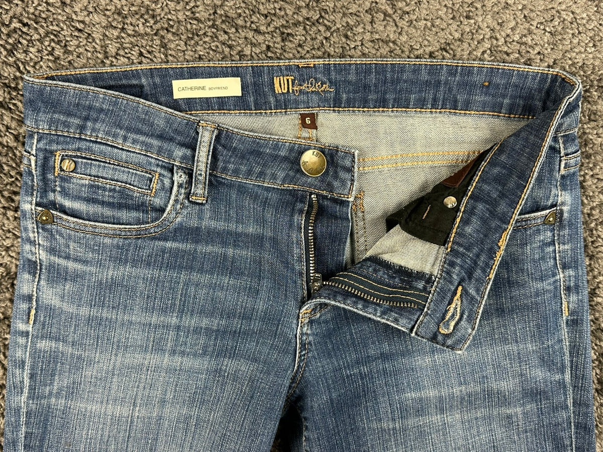 KUT from the Kloth Womens 6 Medium Wash Catherine Boyfriend Jeans