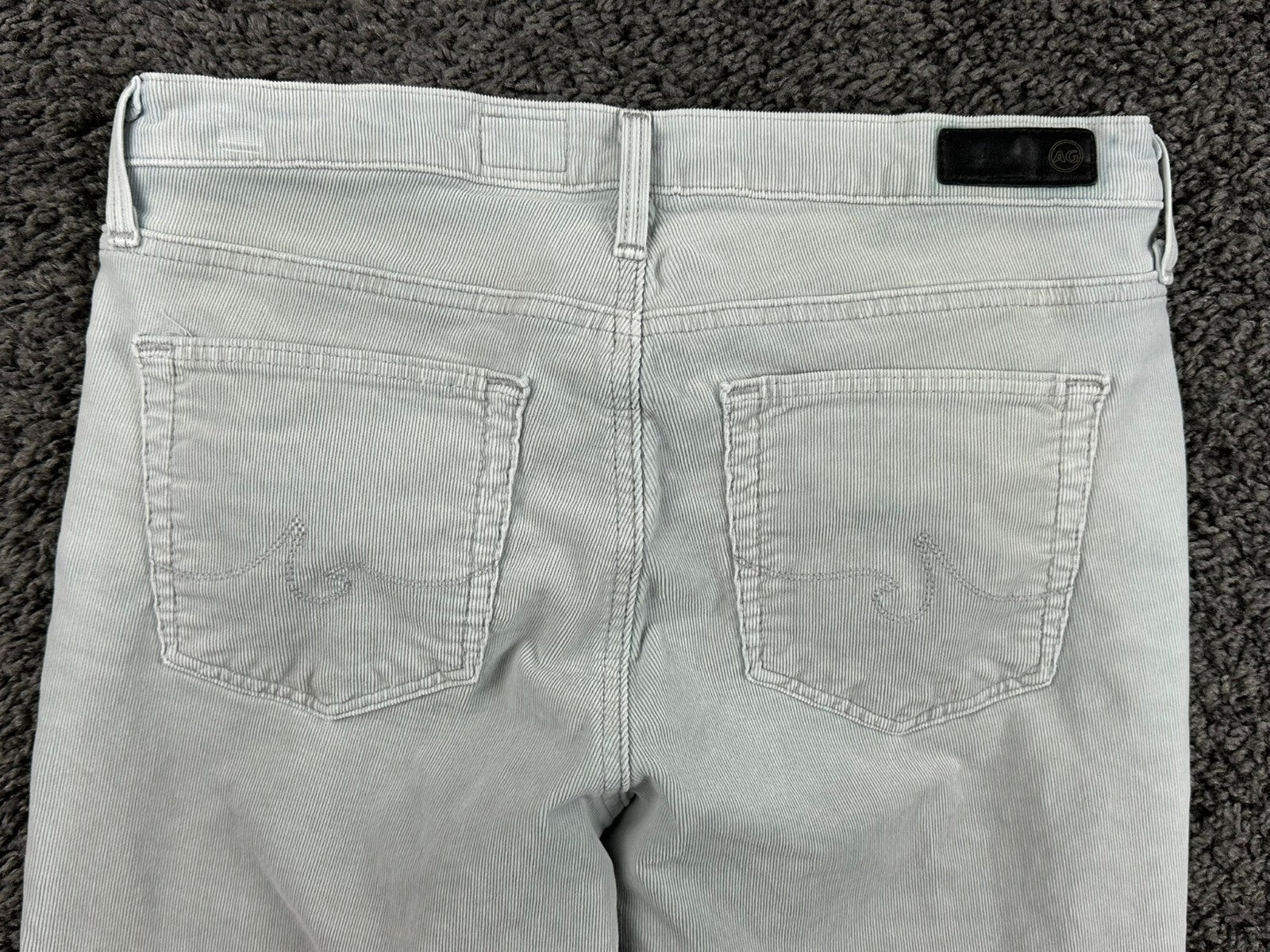AG Adriano Goldschmied The Prima Ankle Corduroy Pants  Gray Slim Women Size 28R
